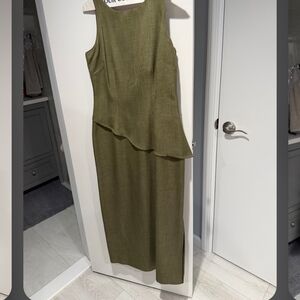 Chic Olive Maxi Dress Lew Magram